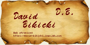 David Bikicki vizit kartica